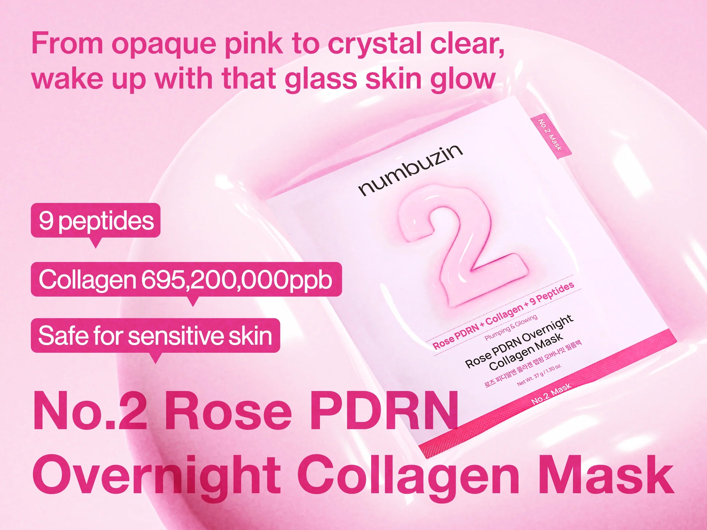 No.2 Rose PDRN Overnight Collagen Mask