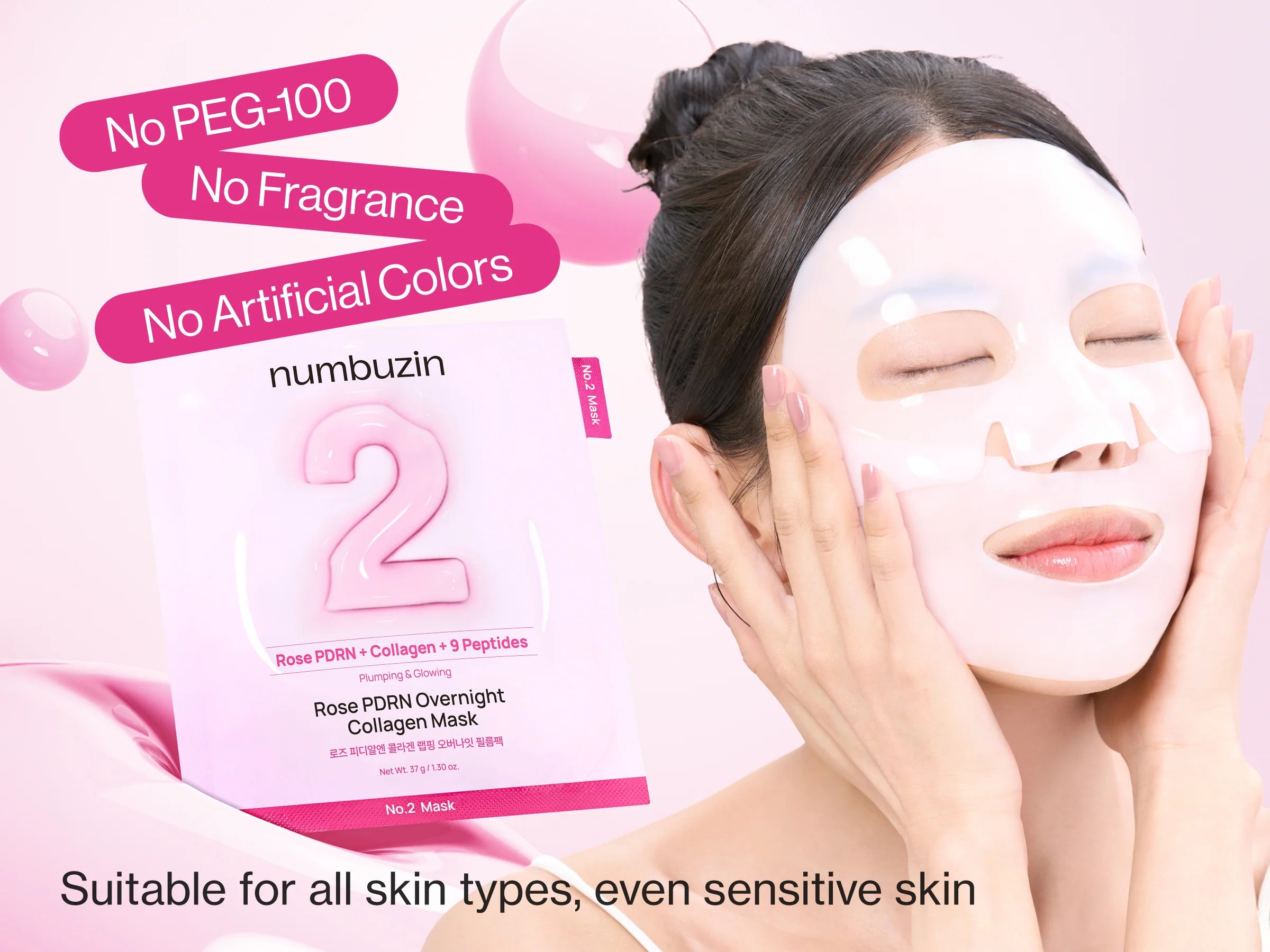 No.2 Rose PDRN Overnight Collagen Mask