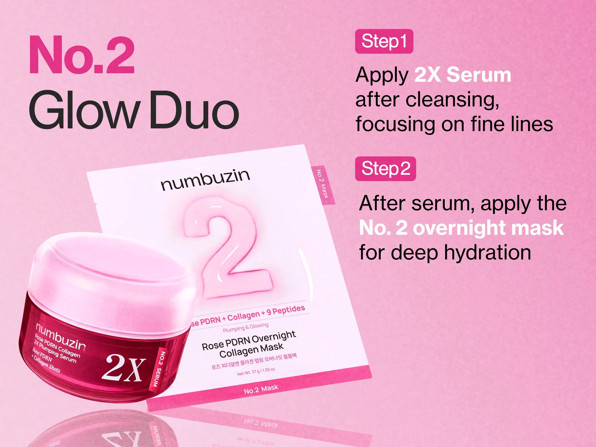 No.2 Rose PDRN Overnight Collagen Mask